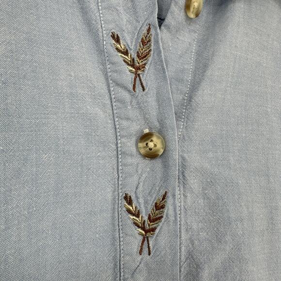 Portraits Northern Isles Shirt Womens 22W Embroidered Collar Western Top Blouse - Picture 5 of 13